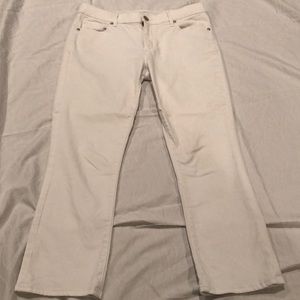 Crisp white kick flare jeans